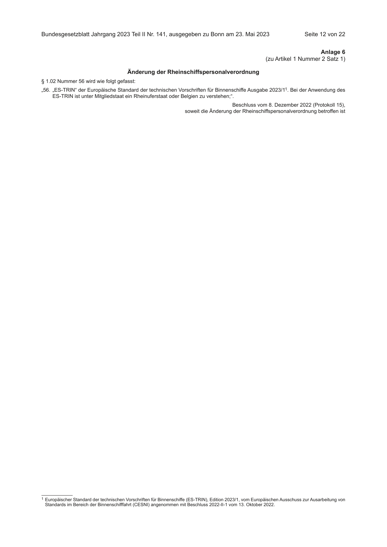 BGBl. 2023, Seite 12 — Originalseite als Abbildung