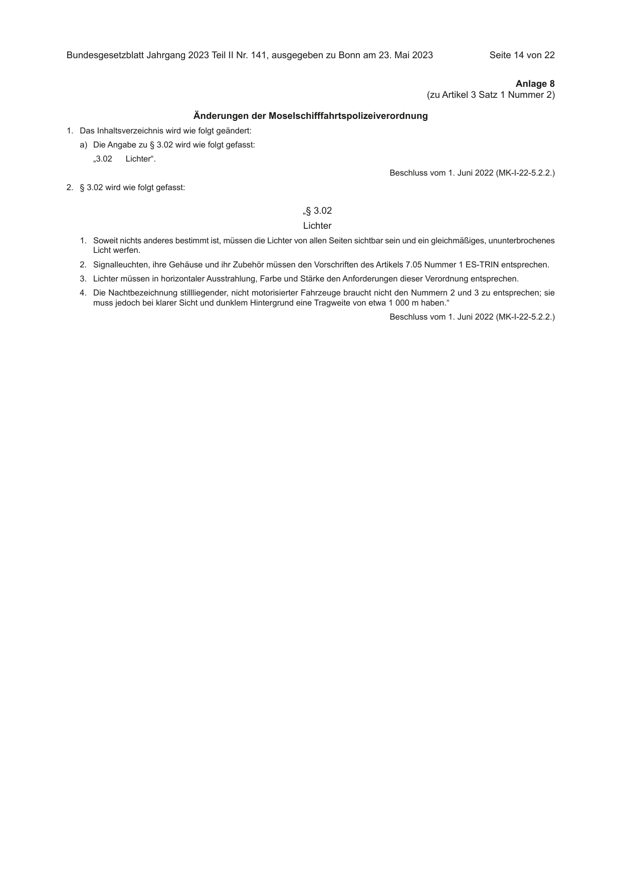 BGBl. 2023, Seite 14 — Originalseite als Abbildung