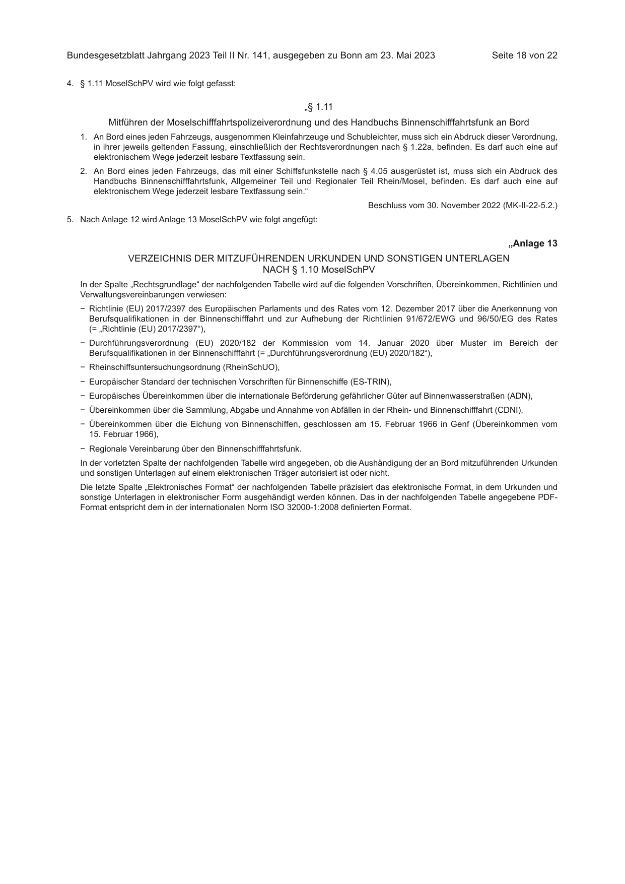 BGBl. 2023, Seite 18 — Originalseite als Abbildung