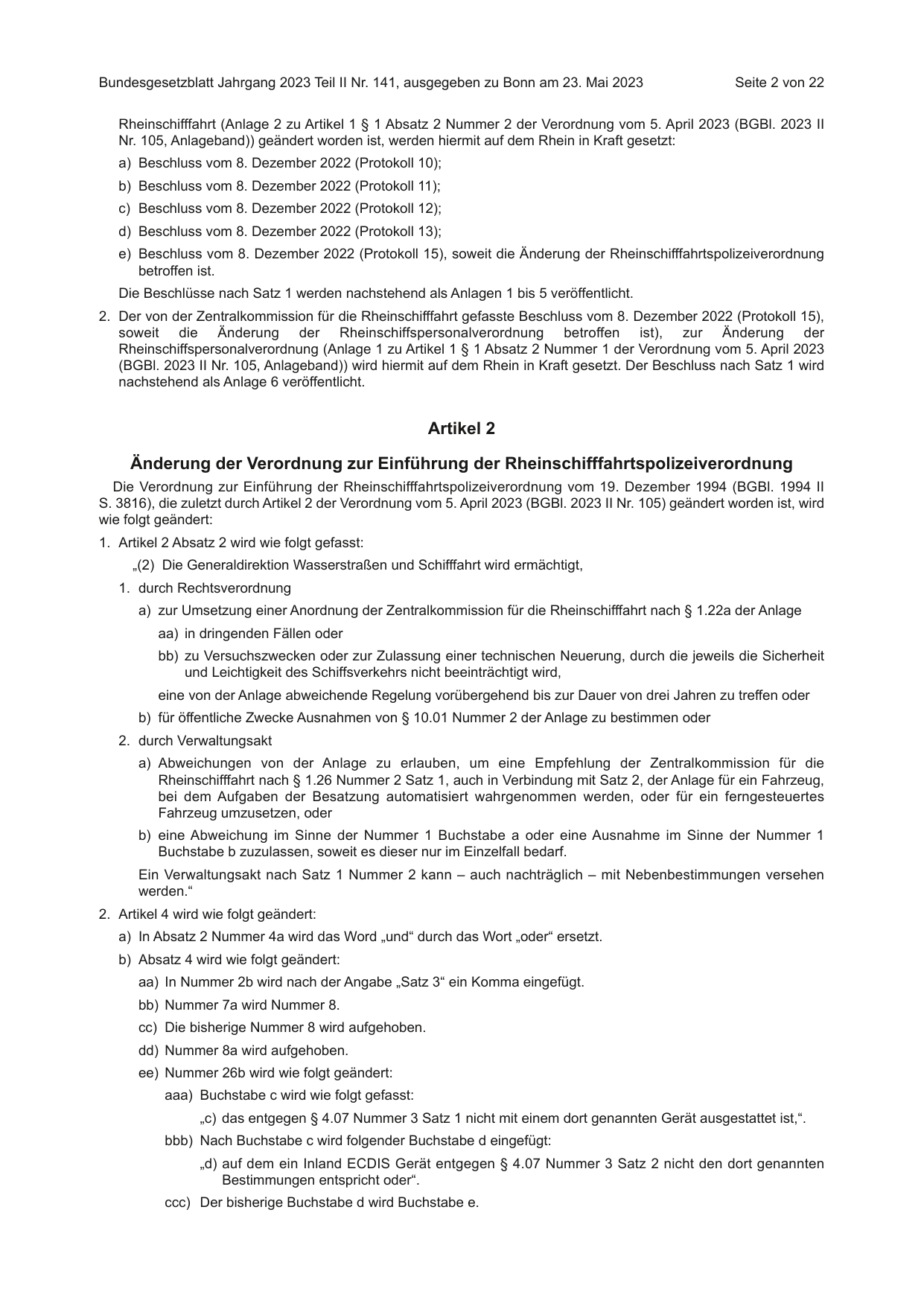 BGBl. 2023, Seite 2 — Originalseite als Abbildung