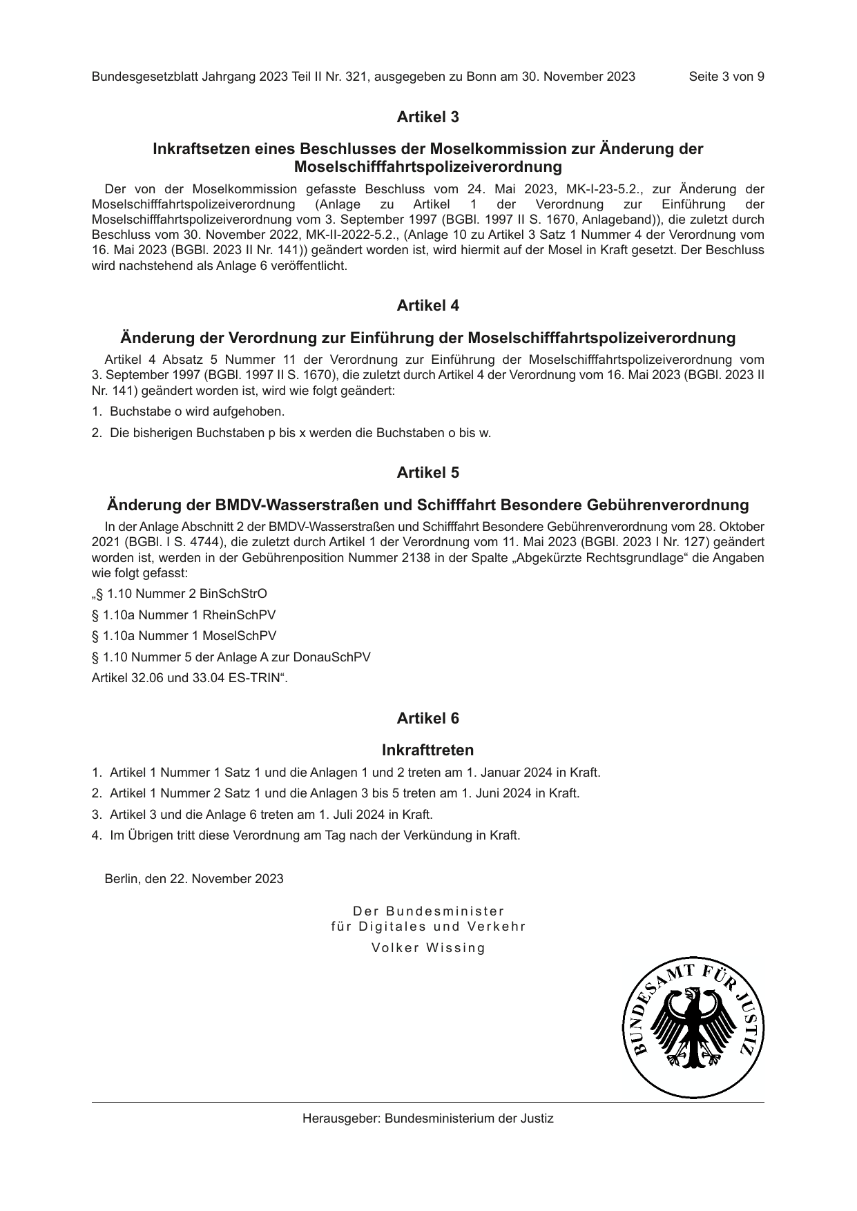 BGBl. 2023, Seite 3 — Originalseite als Abbildung