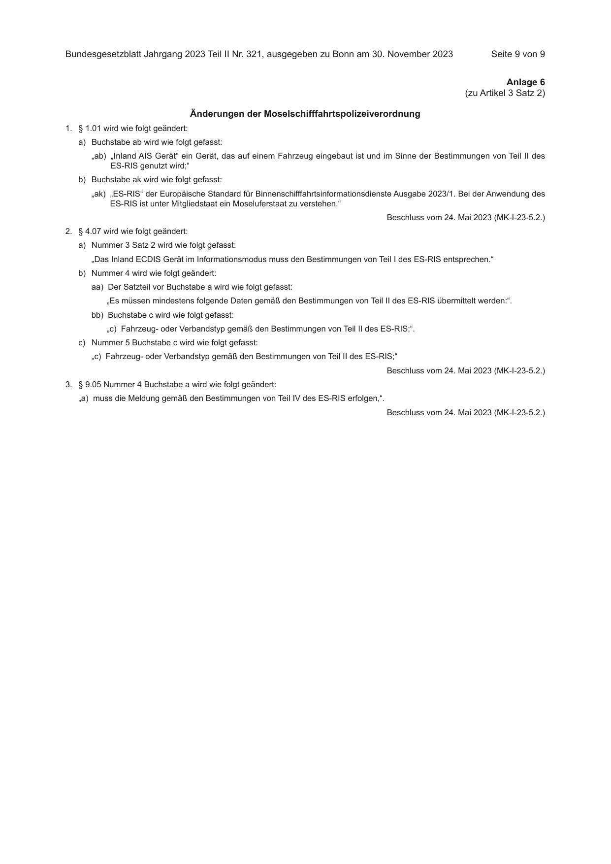BGBl. 2023, Seite 9 — Originalseite als Abbildung