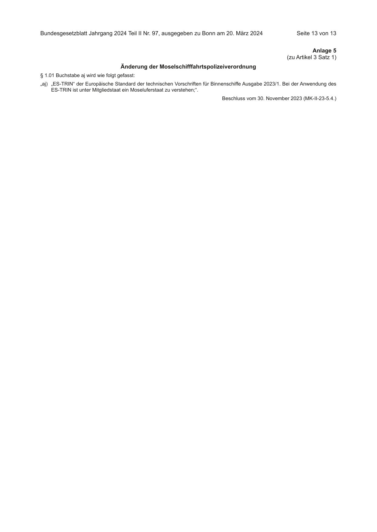 BGBl. 2024, Seite 13 — Originalseite als Abbildung