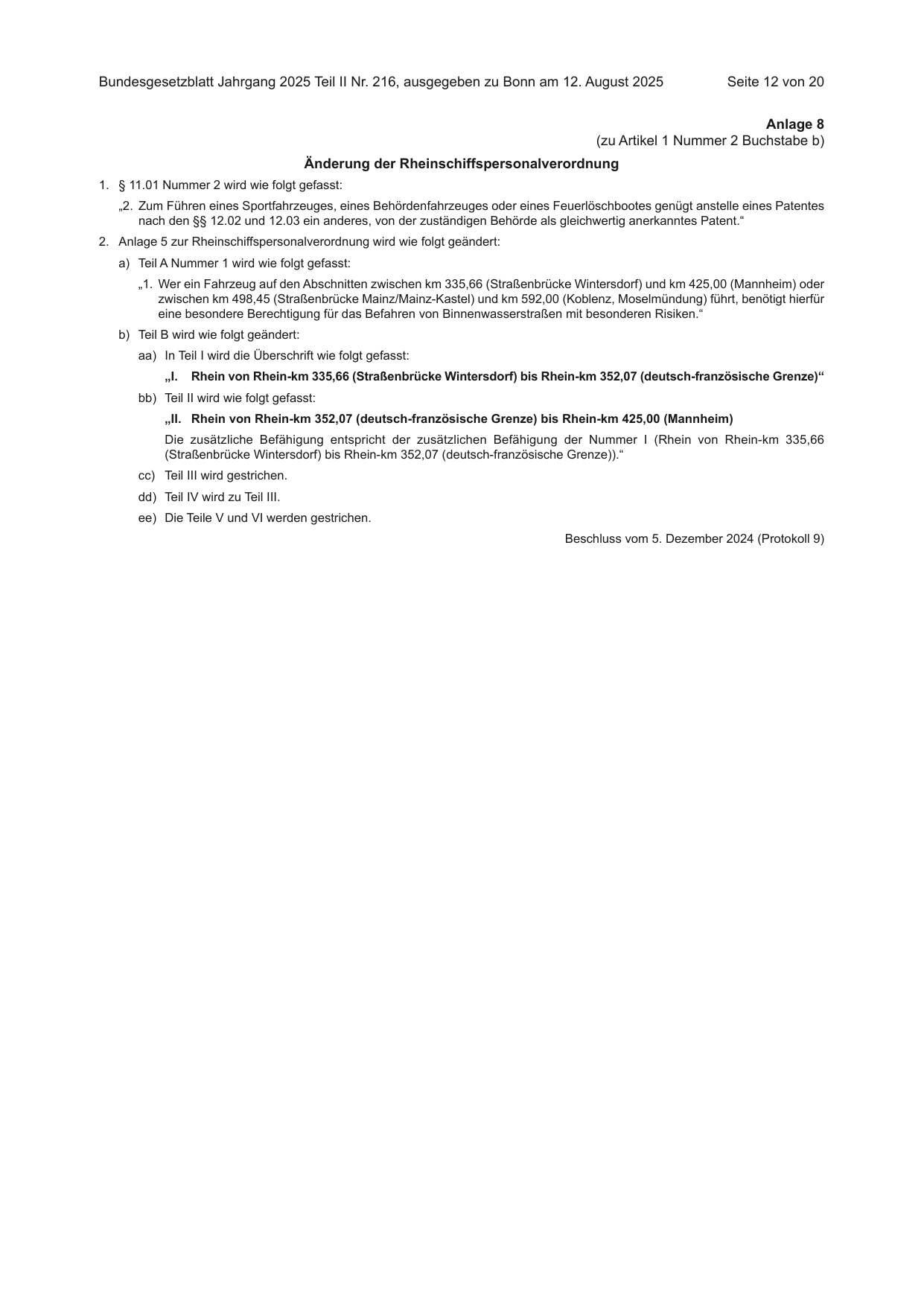 BGBl. 2025, Seite 12 — Originalseite als Abbildung