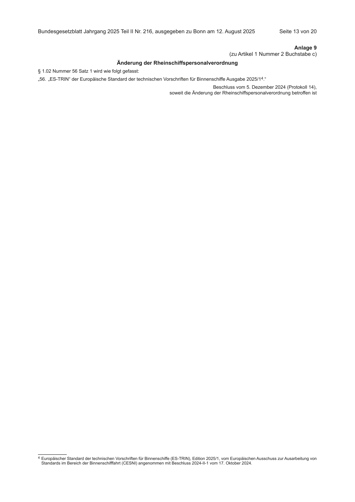 BGBl. 2025, Seite 13 — Originalseite als Abbildung