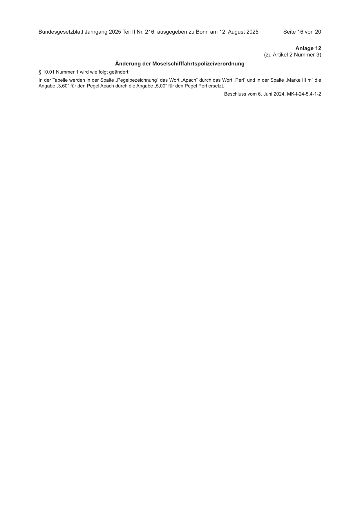 BGBl. 2025, Seite 16 — Originalseite als Abbildung
