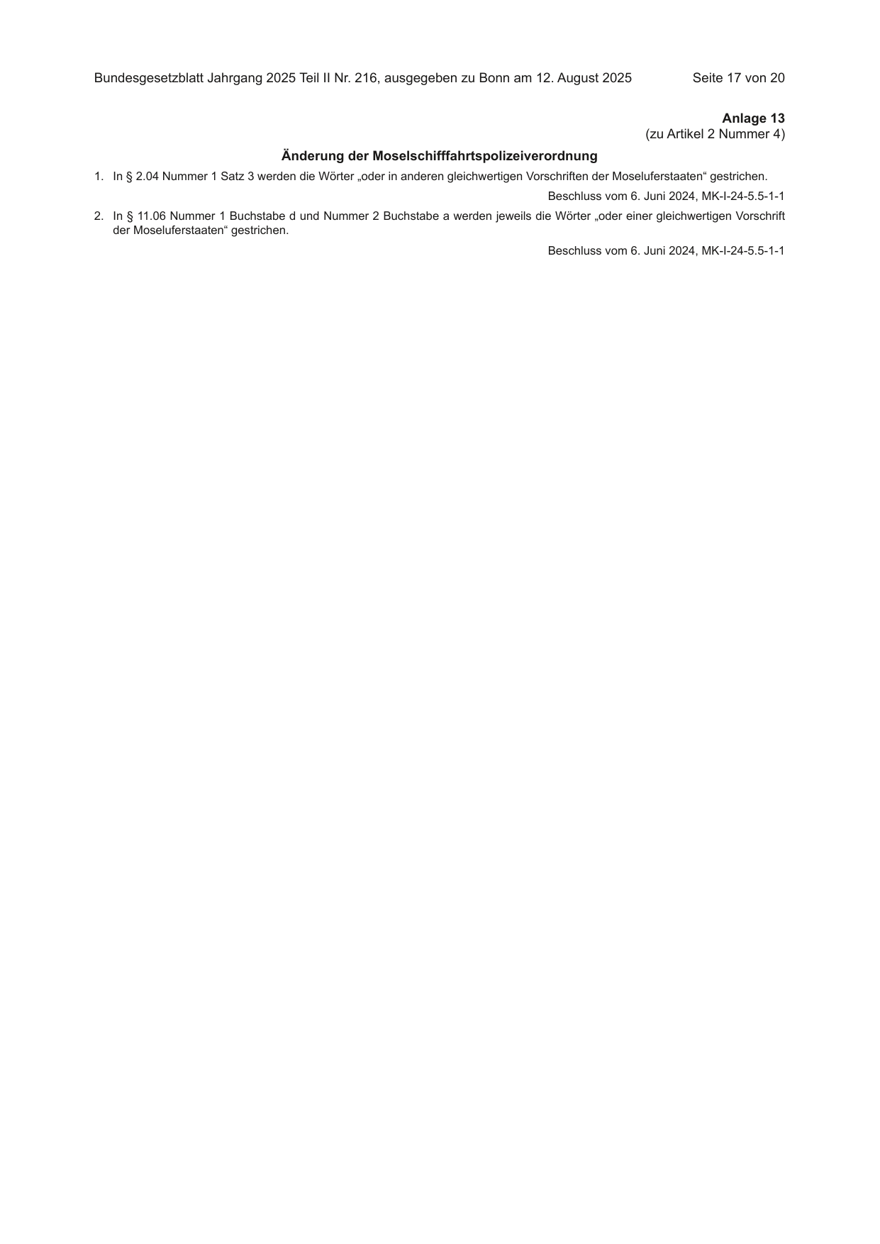 BGBl. 2025, Seite 17 — Originalseite als Abbildung