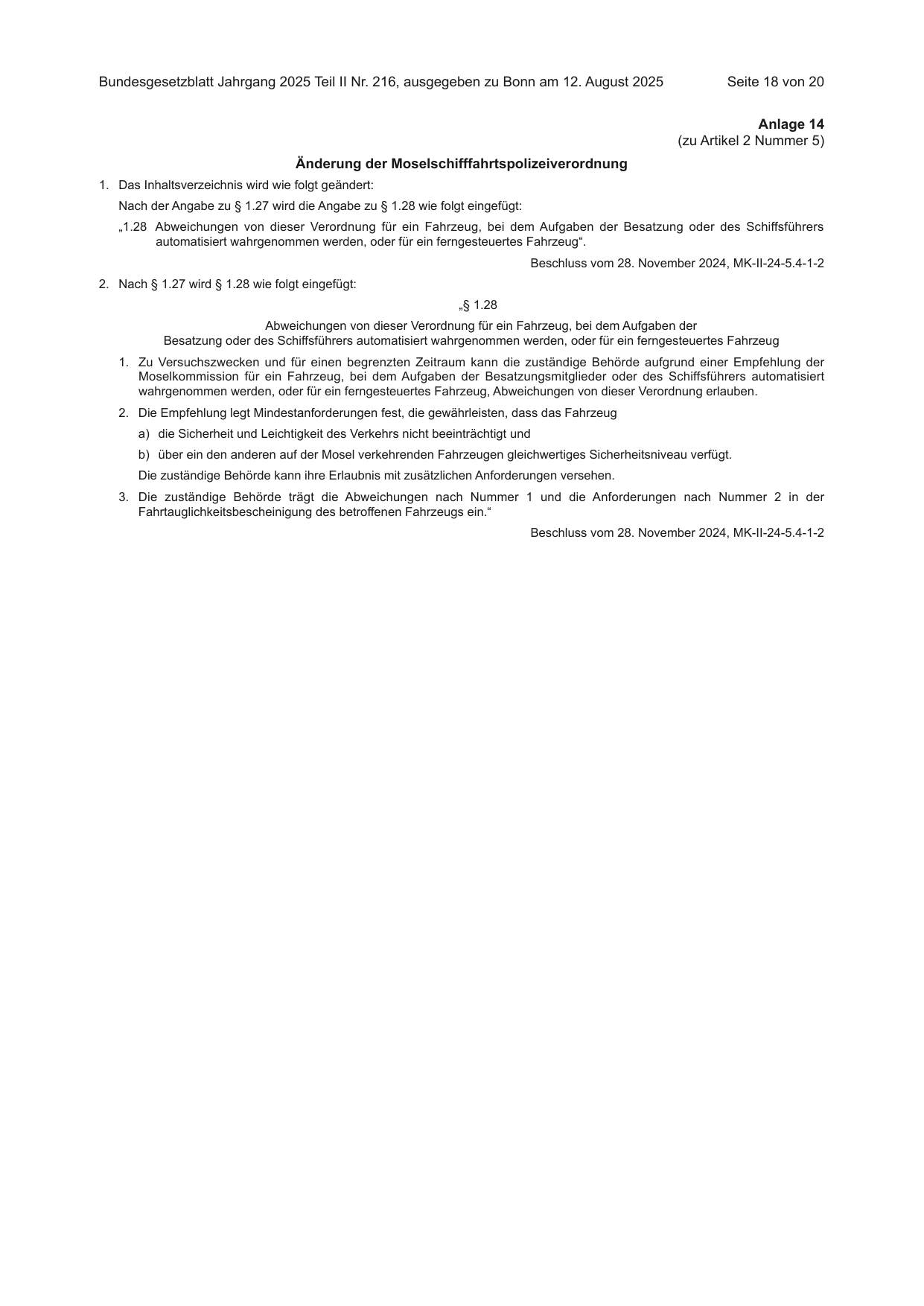BGBl. 2025, Seite 18 — Originalseite als Abbildung