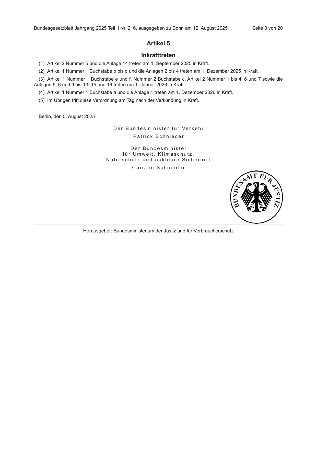 BGBl. 2025, Seite 3 — Originalseite als Abbildung