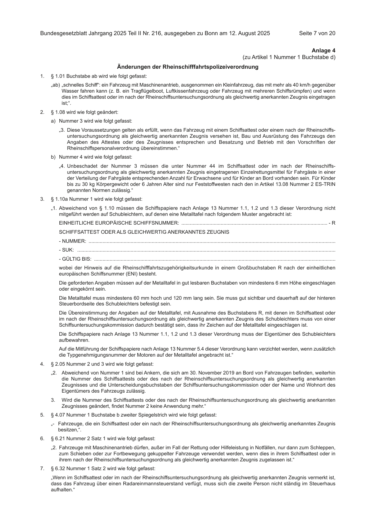 BGBl. 2025, Seite 7 — Originalseite als Abbildung